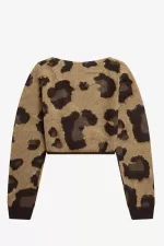 Fred Perry Leopard Wrap Women’s Cardigan Tonal Leopard EAYKJ1648