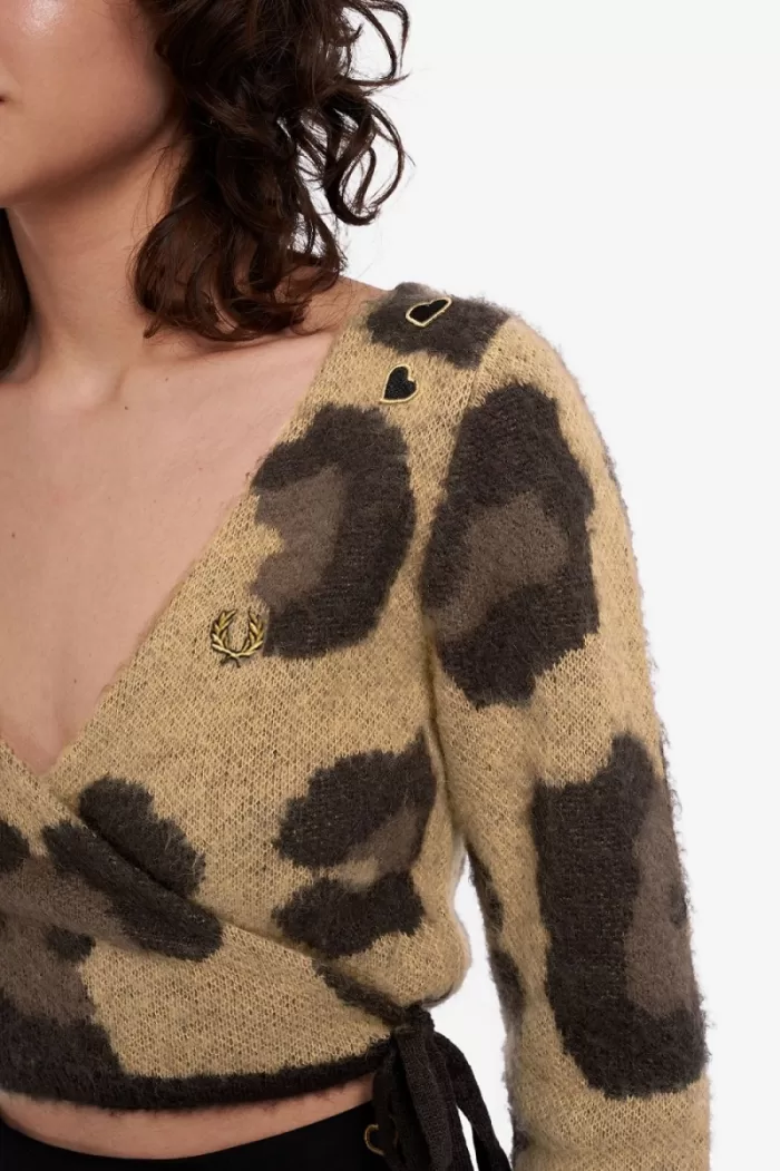 Fred Perry Leopard Wrap Women’s Cardigan Tonal Leopard EAYKJ1648