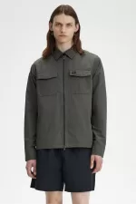 Fred Perry Lightweight Zip-Through Men’s Shirt Field Green MDKZE5830