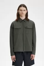 Fred Perry Lightweight Zip-Through Men’s Shirt Field Green MDKZE5830