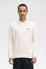 Fred Perry Long Sleeve Knitted Men’s Shirt Beige XMPIV1785