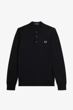 Fred Perry Long Sleeve Knitted Men’s Shirt Black BYQNH9106