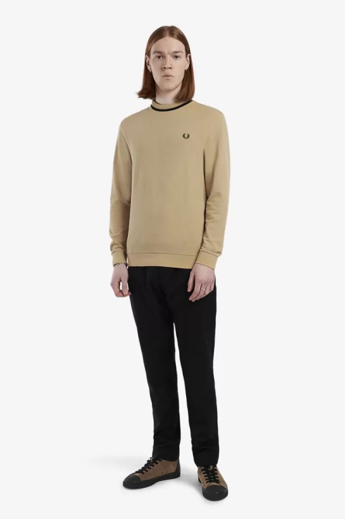 Fred Perry Long Sleeve Piqué Men’s T-Shirt Khaki WXEDK4238