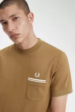 Fred Perry Loopback Jersey Pocket Men’s T-Shirt Brown RCKJQ8293