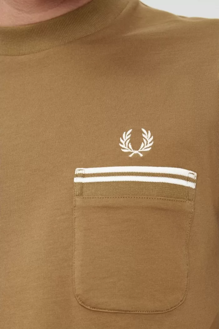 Fred Perry Loopback Jersey Pocket Men’s T-Shirt Brown RCKJQ8293