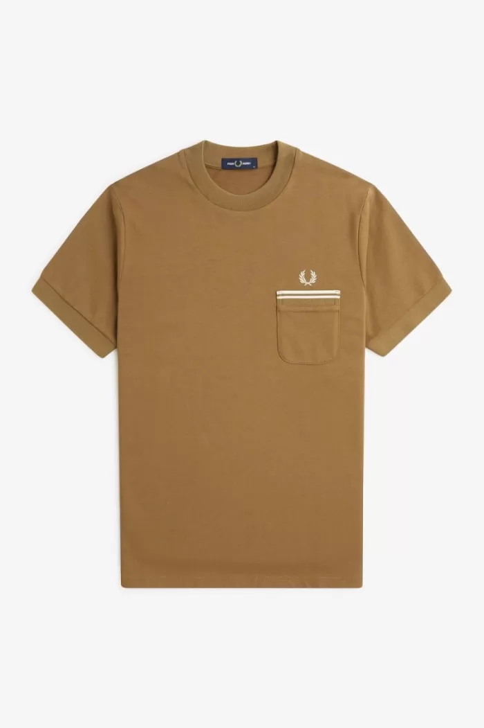 Fred Perry Loopback Jersey Pocket Men’s T-Shirt Brown RCKJQ8293