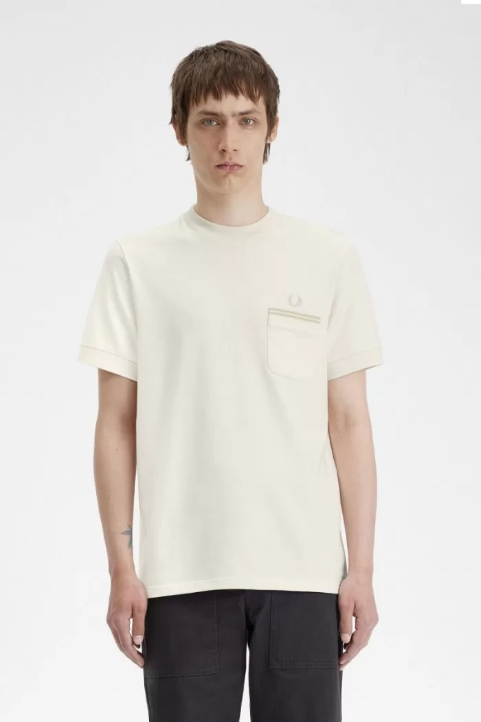 Fred Perry Loopback Jersey Pocket Men’s T-Shirt Beige SBZQG6372