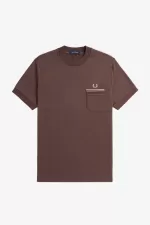 Fred Perry Loopback Jersey Pocket Men’s T-Shirt Dark Red CEFUH6290