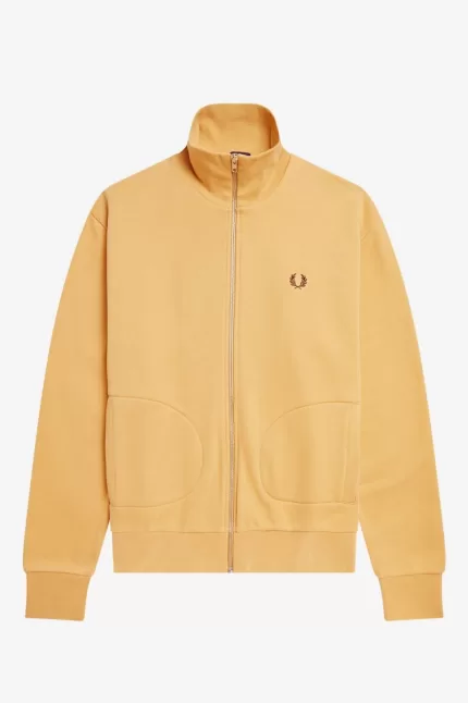 Fred Perry Loopback Men’s Track Jackets Khaki SYEBC6287