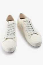 Fred Perry Low Hughes Men’s Plimsolls Ivory Light Beige WUKOH7201