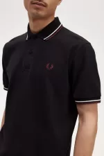 Fred Perry M12 Men’s Shirt Black Beige Oxblood UFDBN4275