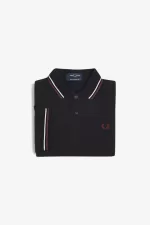 Fred Perry M12 Men’s Shirt Black Beige Oxblood UFDBN4275