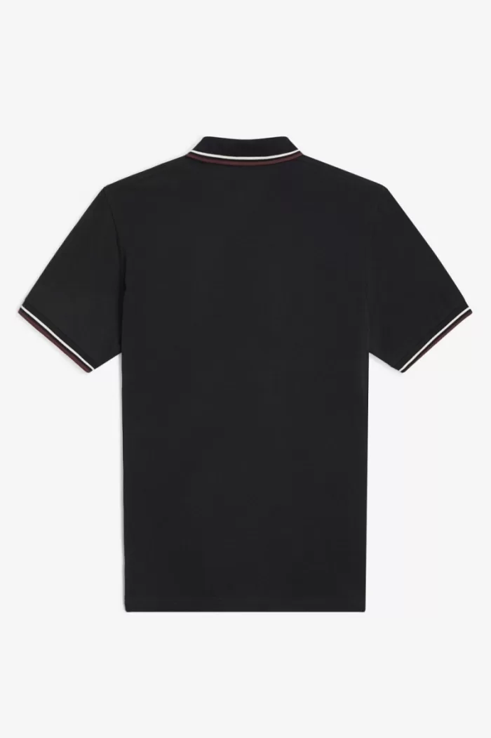 Fred Perry M12 Men’s Shirt Black Beige Oxblood UFDBN4275