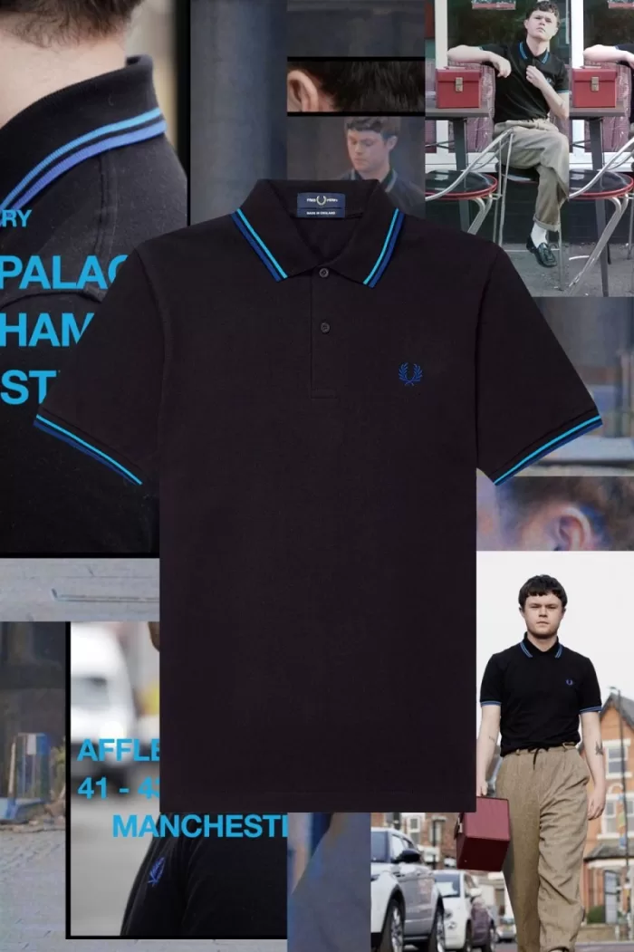 Fred Perry M12 Men’s Shirt Black Blue RJMWQ8605