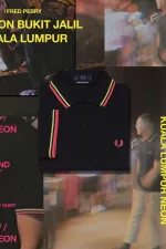 Fred Perry M12 Men’s Shirt Black Bright Yellow Kuala Lumpur Neon RHCGX5892