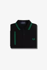 Fred Perry M12 Men’s Shirt Black Green OBKRQ7184