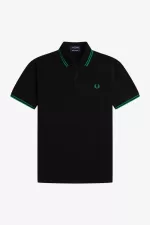 Fred Perry M12 Men’s Shirt Black Green OBKRQ7184