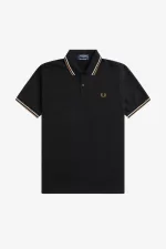 Fred Perry M12 Men’s Shirt Black Oatmeal Dark Coffee WDLSY4976