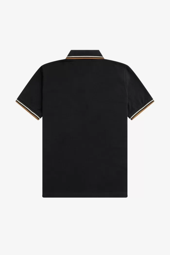 Fred Perry M12 Men’s Shirt Black Oatmeal Dark Coffee WDLSY4976