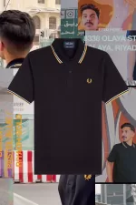 Fred Perry M12 Men’s Shirt Black Pastel Blue Riyadh Gold AWVZE8275