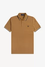 Fred Perry M12 Men’s Shirt Dark Coffee Beige Navy PJUWH2957