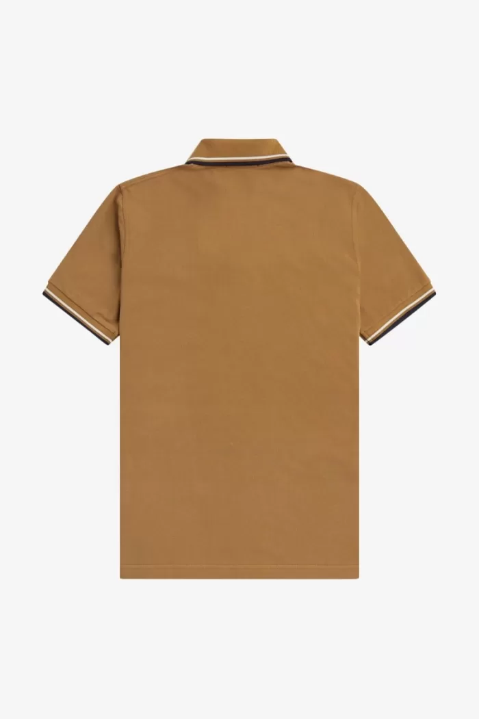 Fred Perry M12 Men’s Shirt Dark Coffee Beige Navy PJUWH2957