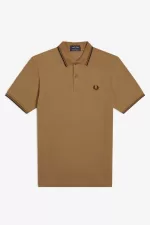 Fred Perry M12 Men’s Shirt Dark Coffee Whisky Brown Black HEWUZ2963