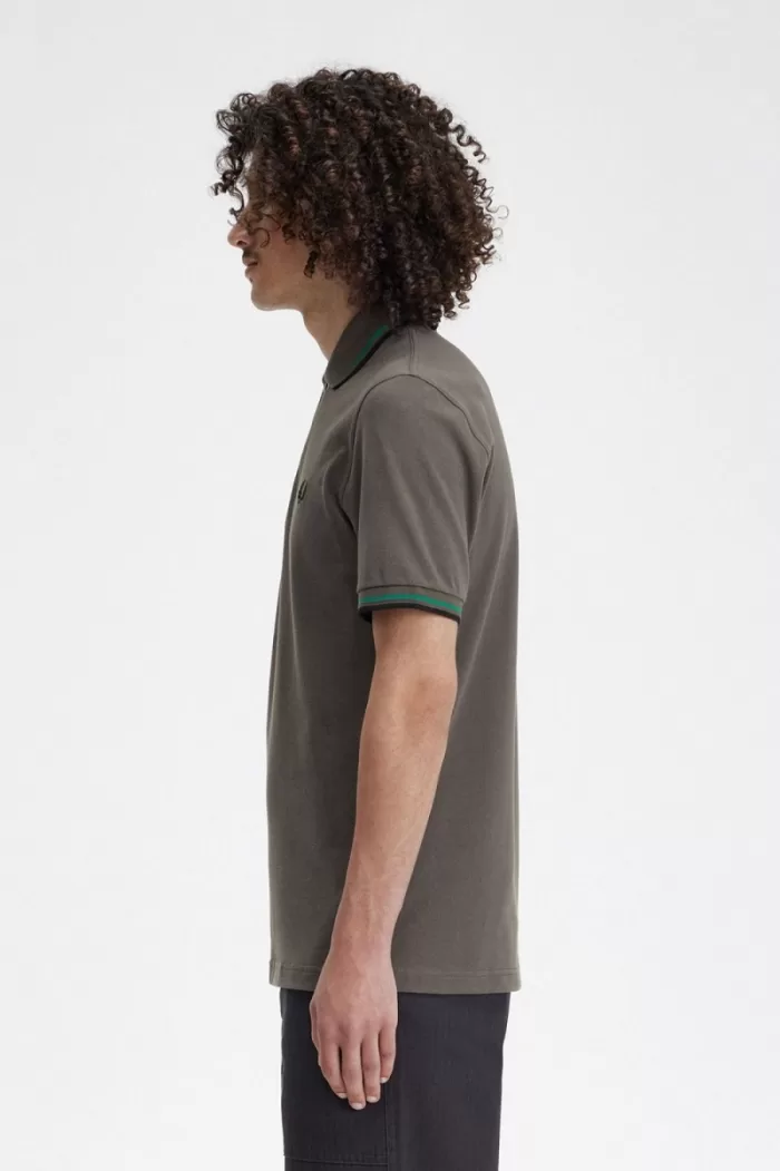 Fred Perry M12 Men’s Shirt Field Green Green Black LUPOX6308