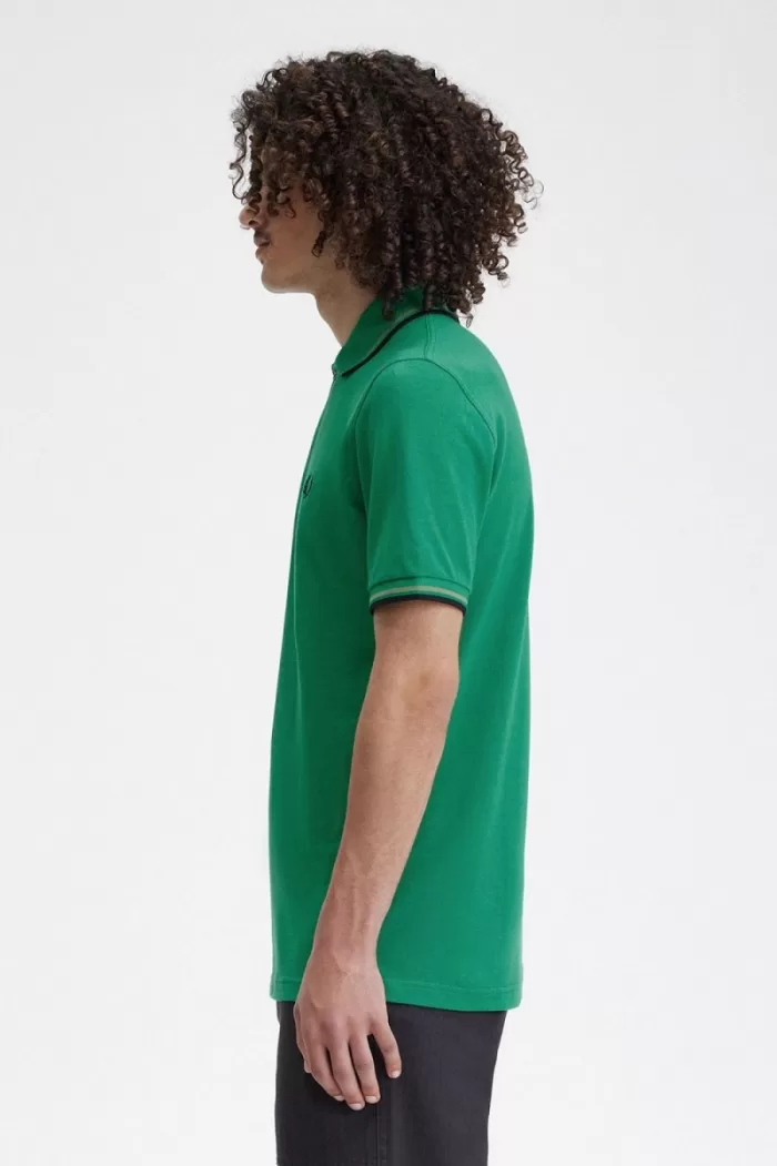 Fred Perry M12 Men’s Shirt Green Field Green Black RITFL3960