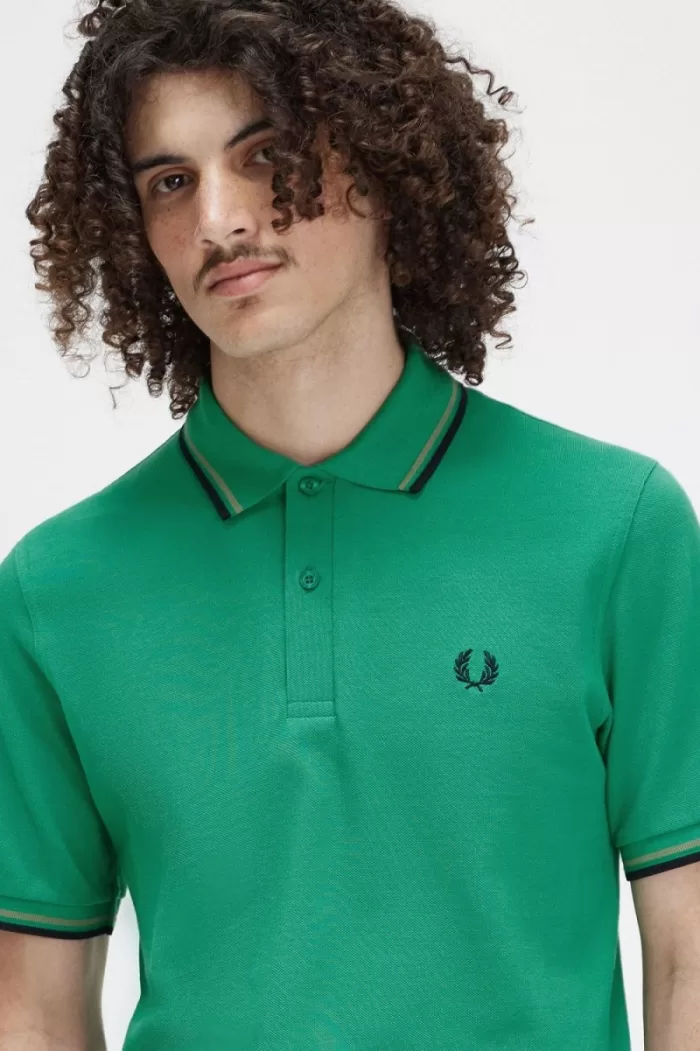 Fred Perry M12 Men’s Shirt Green Field Green Black RITFL3960