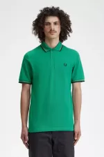 Fred Perry M12 Men’s Shirt Green Field Green Black RITFL3960