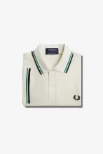 Fred Perry M12 Men’s Shirt Light Beige Green Black FQTRP9456