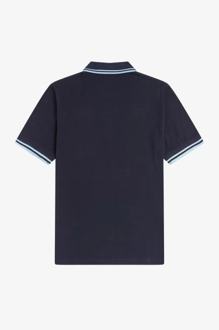 Fred Perry M12 Men’s Shirt Navy Aqua Aqua FGLQM1673