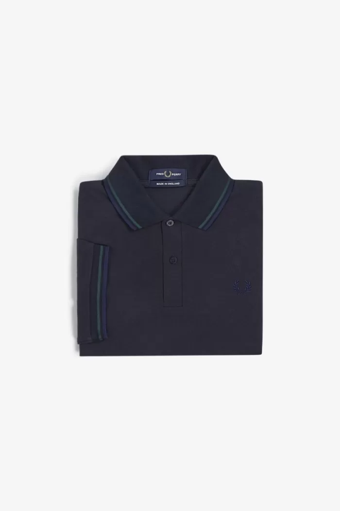 Fred Perry M12 Men’s Shirt Navy Petrol Blue French Navy YOSFG4298