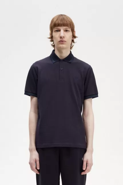 Fred Perry M12 Men’s Shirt Navy Petrol Blue French Navy YOSFG4298