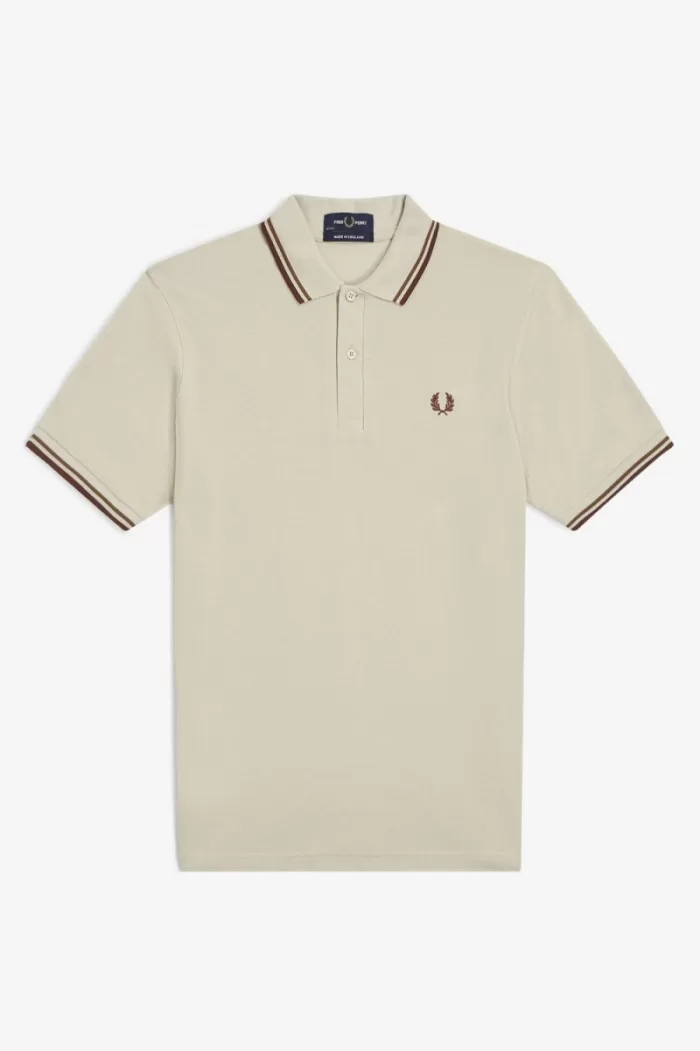 Fred Perry M12 Men’s Shirt Oatmeal Dark Coffee Whisky Brown PGLZY5976