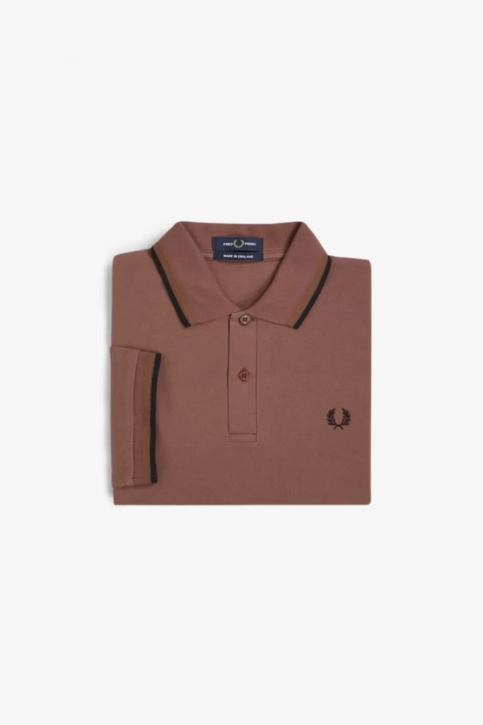 Fred Perry M12 Men’s Shirt Whisky Brown Dark Coffee Black COQTP1048