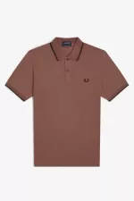 Fred Perry M12 Men’s Shirt Whisky Brown Dark Coffee Black COQTP1048