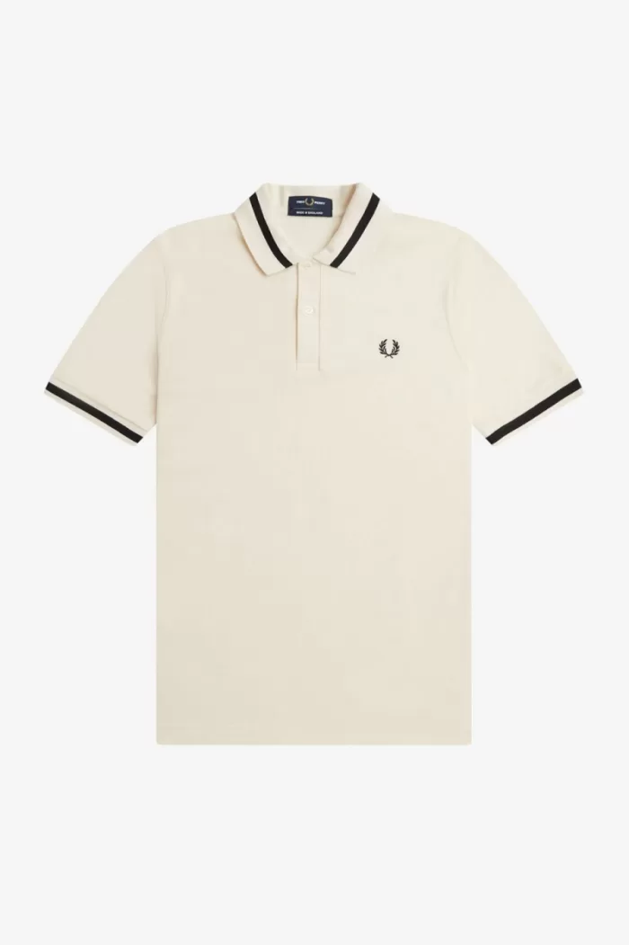 Fred Perry M2 Men’s Shirt Beige Black KDHQP1743