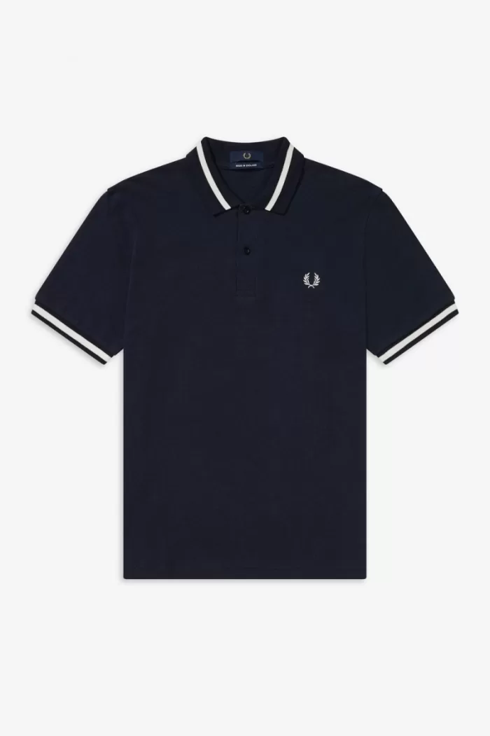 Fred Perry M2 Men’s Shirt Navy Snow White CVKQH1054