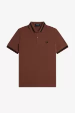 Fred Perry M2 Men’s Shirt Whisky Brown Black XFVUY6892