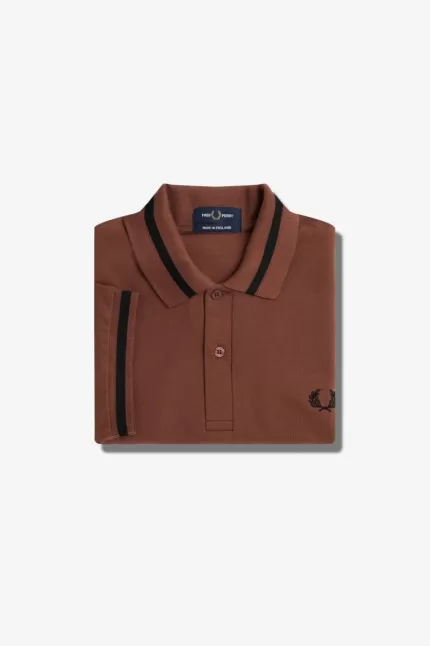 Fred Perry M2 Men’s Shirt Whisky Brown Black XFVUY6892