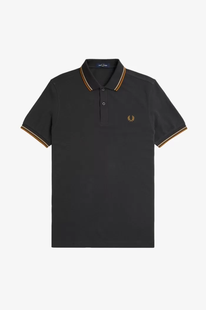 Fred Perry M3600 Men’s Shirt Anchor Grey Green Dark Coffee OGJYD9841