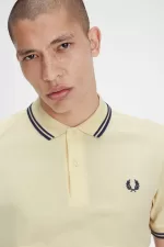 Fred Perry M3600 Men’s Shirt Aqua Cream French Navy NRLYP3142