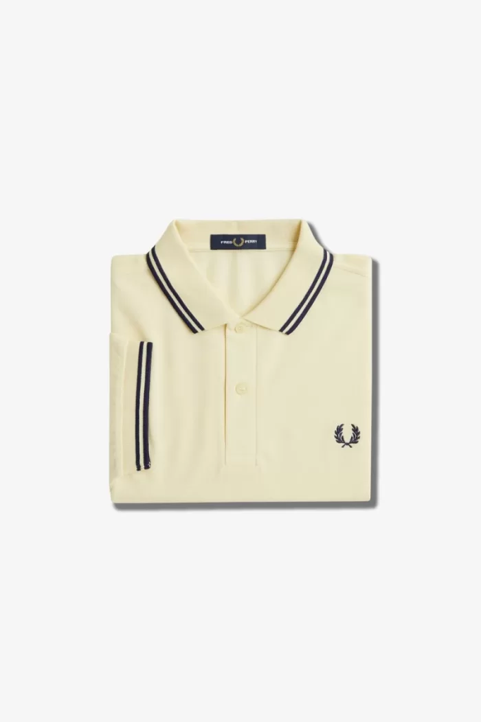 Fred Perry M3600 Men’s Shirt Aqua Cream French Navy NRLYP3142