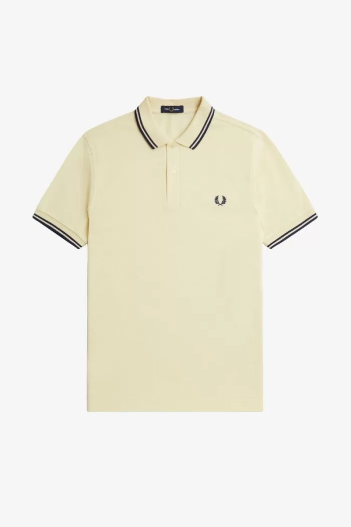 Fred Perry M3600 Men’s Shirt Aqua Cream French Navy NRLYP3142