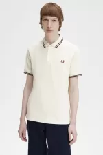 Fred Perry M3600 Men’s Shirt Beige French Navy Whisky Brown ALECP3964