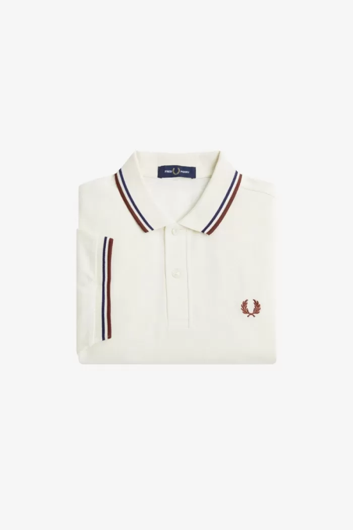 Fred Perry M3600 Men’s Shirt Beige French Navy Whisky Brown ALECP3964