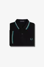 Fred Perry M3600 Men’s Shirt Black Beige Deep Mint MEZAG4921