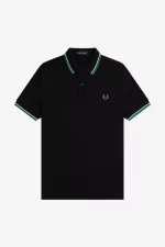 Fred Perry M3600 Men’s Shirt Black Beige Deep Mint MEZAG4921